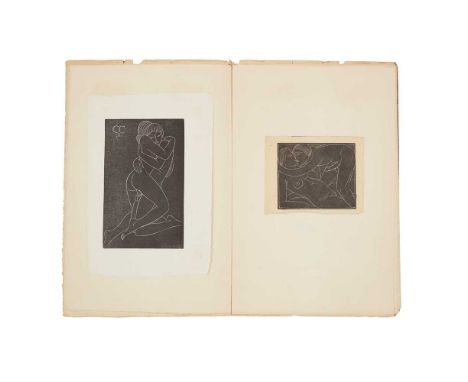 Gill, Eric (1882-1940) Album of erotic prints and sketches, 1928 Folio (28.5 x 19cm), marbled paper wrappers, containing: 3 o