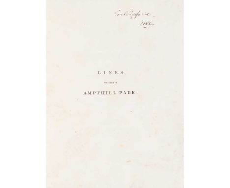 Byron, George Gordon Noel, Lord Volume from Byron's library Luttrell, Henry. Lines written at Ampthill Park, in the Autumn of