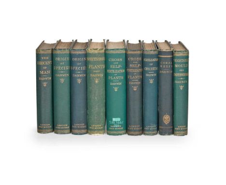 Darwin, Charles Collection of early editions all published by John Murray, 8vo, original cloth unless otherwise stated, Freem