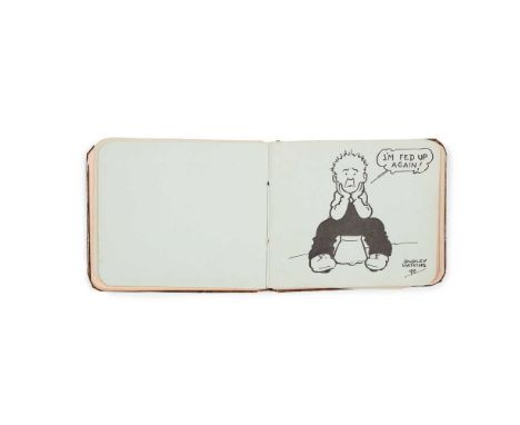 Watkins, Dudley D. (1907-1969) Oor Wullie, original pen and ink sketch, 1940 showing Wullie on his bucket, saying 'I'm fed up