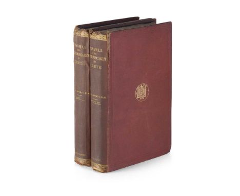 Spratt, Captain T.A.B. Travels and Researches in Crete London: John van Voorst, 1865. First edition, 2 volumes, 8vo, 2 hand-c