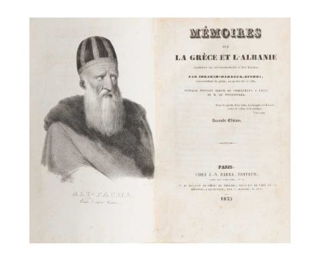 [Cerfberr, Samson] 'Manzour-Effendi, Ibrahim' Mémoires sur la Grèce et l'Albanie pendant le gouvernement d'Ali-Pacha. Paris: 