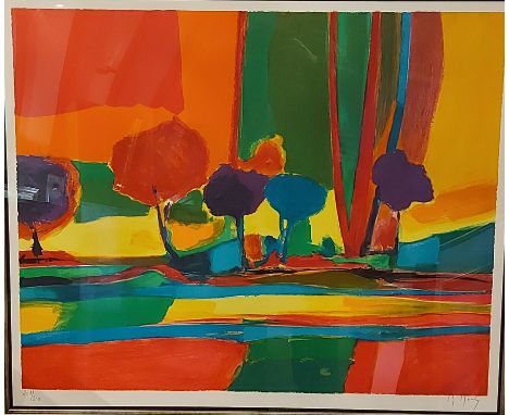 Marcel Mouly, Somftuenze Automne, coloured lithograph number 201/300 signed in pencil, 62cms by 75cms