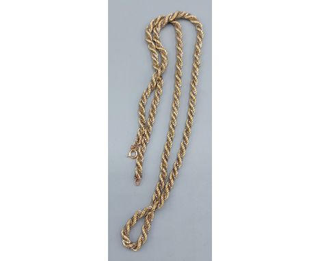 A 9ct white and yellow gold neck chain of interwoven form, 24.8gms, 61cms long