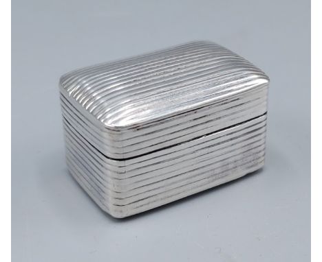 A Regency silver nutmeg grater of rectangular ribbed form, Birmingham 1811, maker Joseph Wilmore