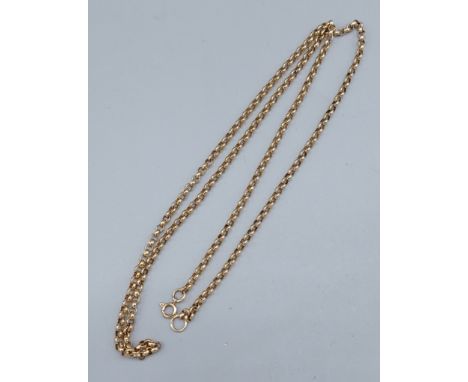 A 9ct gold linked chain, 13.2gms, 66cms long
