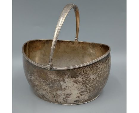 A George III silver basket with swing handle, Sheffield 1800, makers mark LL, 6ozs