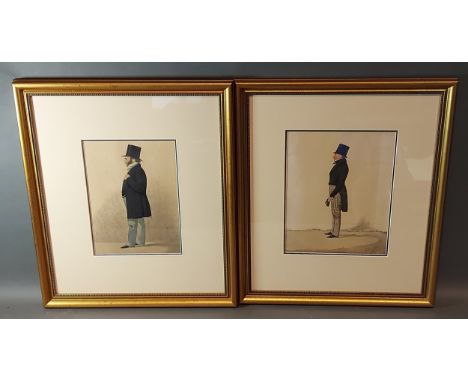 Richard Dighton, Study of a Gentleman in Period Dress with Top Hat, signed in pencil, 25cms by 20cms together with another si