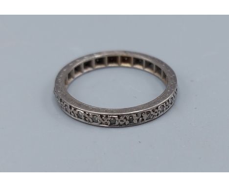 A Diamond set full Eternity ring, 3.2gms, ring size O