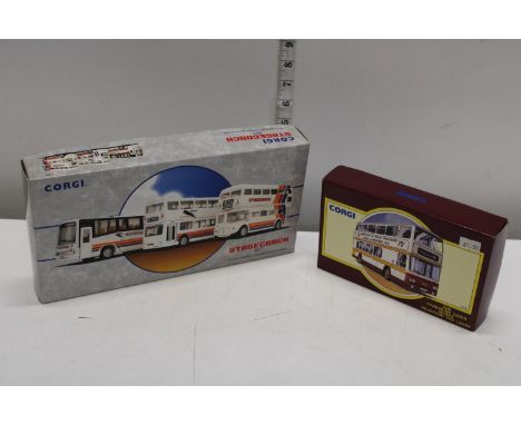 A Corgi stagecoach set and one other Corgi bus model 