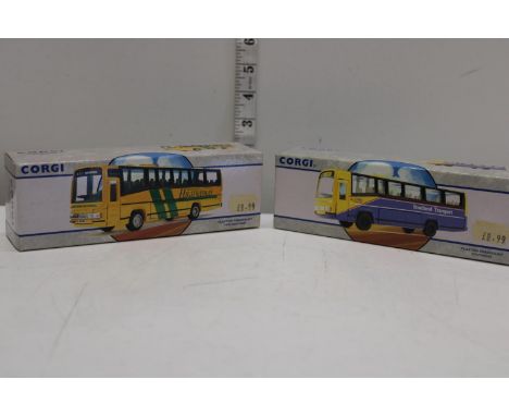Two boxed Corgi die-cast bus models 