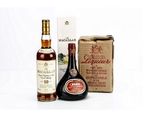 Boxed The Macallan, Single Highland Malt Scotch Whisky 10 Years Old, together with boxed Para Liqueur (2)