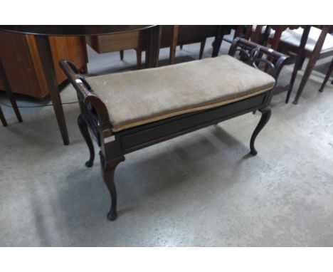 An Edward VII mahogany duet stool 