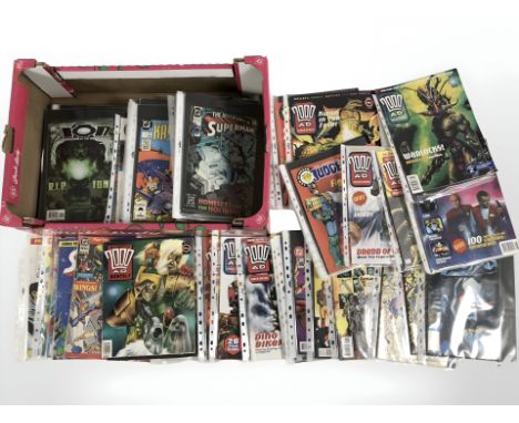 Assorted comics including 2000AD, Lobo, Legion 93, The Adventures of Superman, etc. (1 box)