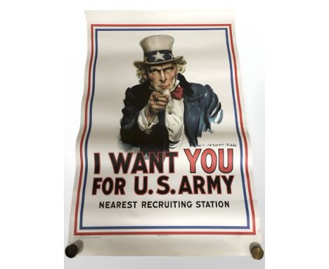 A group of unframed reproduction army recruitment posters.