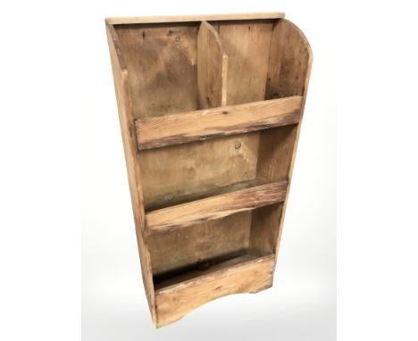 A pine open shelf, width 46 cm