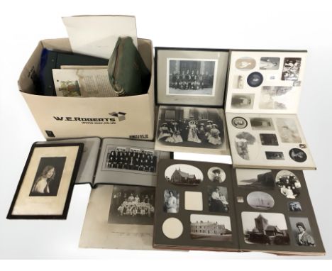 Several albums of antiquarian portrait photographs, etc. (2 boxes)