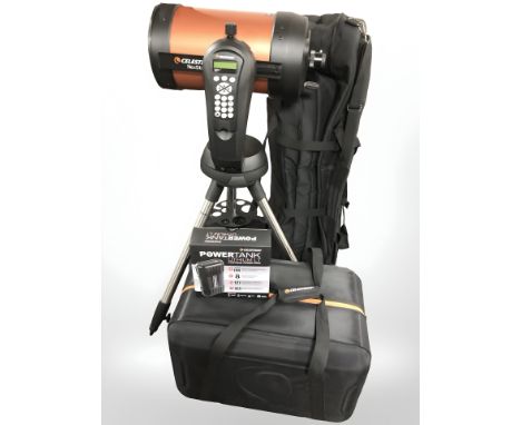 A Celestron Mex Star telescope with power tank lithium power pack and carry bag  