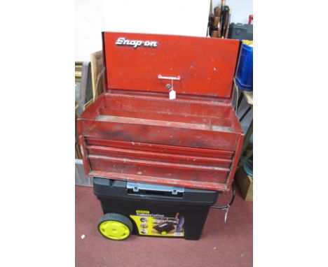 Snap On Tools Metal Storage Chest 65.5cm wide, Stanley Pro Mobile tool chest.