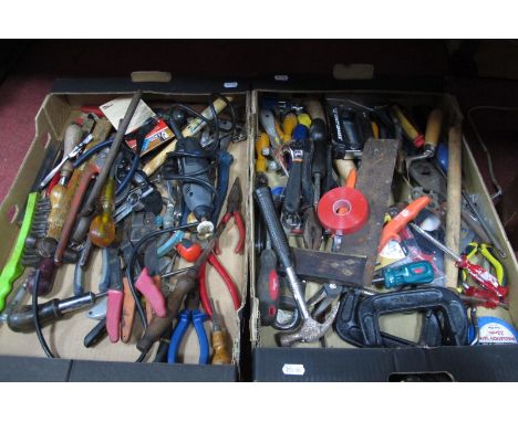 A Variety of Mixed Hand Tools, including hammers, spanners, pliers screwdrivers etc, plus electric Dremel 300 multi tool (unt