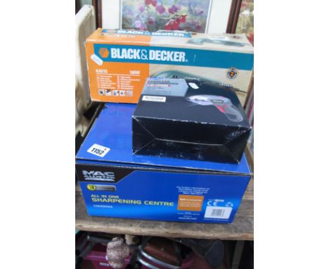 Macallister All In One Sharpening Centre, Black &amp; Decker Delta sander, Wickes cordless screwdriver, all boxed, (untested 