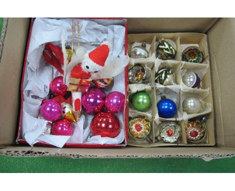 A Small Collection of Mid XX Century Vintage Christmas Decorations.