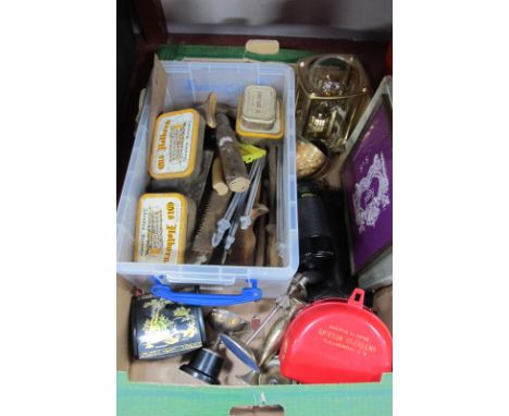 Tools, clock, Ensinor lens, intrepid reel, etc:- One Box.