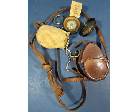 WWI military compass by S Mordan &amp; Co 4367, dated 1918, with original instructions and leather casework by TJ Dutfield Lt