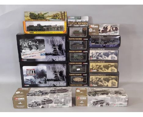 15 boxed models of military vehicles by Corgi including large box sets 'Tour of Duty Vietnam' and 'Pork Chop Hill  The forgot