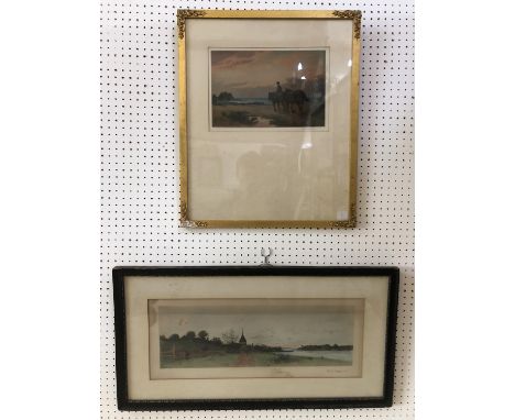 Two etchings in colours to include: Joseph Kirkpatrick (1872-1930/36) - 'Eventide', signed in pencil lower right, blindstampe