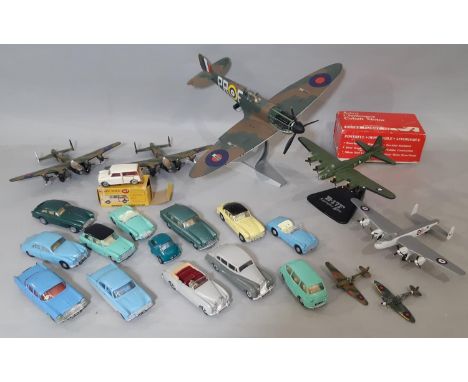 Collection of model vehicles including boxed Dinky Morris Mini-Traveller 197, unboxed Dinky Rolls Royce Silver Wraith and Ben