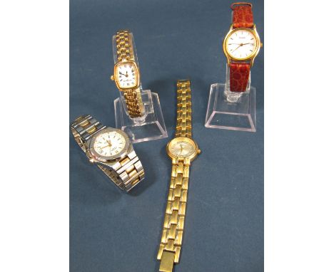 A ladies Rotary wristwatch with stainless steel case and strap and three other ladies wristwatches (4) 