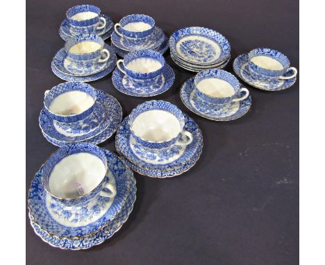 A collection of Allertons Tokio pattern tea wares comprising nine cups, thirteen saucers and seven side plates 