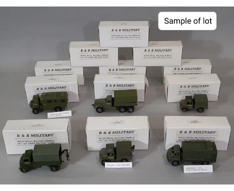 30 boxed 'B&amp;B Military White Metal Military Models in 1/60 Dinky Military Scale' assembled and with painted finish, some 