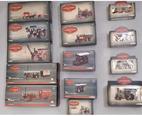 14 boxed die-cast model vehicles from Corgi 'Vintage glory of Steam' range, scale 1:50 including Garrett Showmans Tractor and