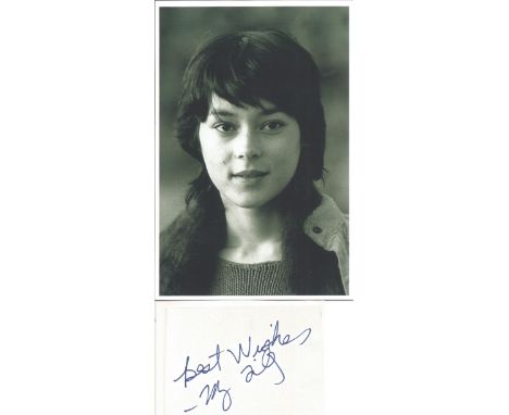 Meg Tilly signed 3x3 inch album page and 6x4 inch vintage black and white photo. Good Condition. All autographs come with a C