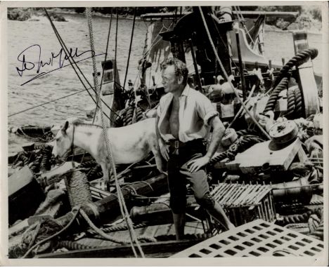 John Mills signed 10x8 inch Swiss Family Robinson vintage photo. Good Condition. All autographs come with a Certificate of Au