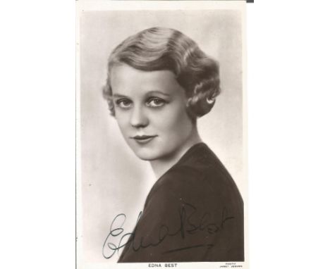 Edna Best signed 6x4 inch black and white vintage photo. Good Condition. All autographs come with a Certificate of Authentici