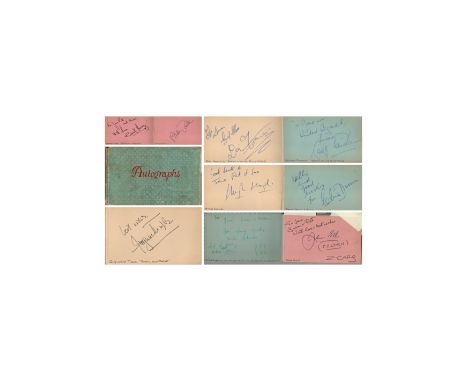 Vintage Autographs Album Approx. 60 signed signatures such as Sir James Paul McCartney CH MBE, John Ellis, Colin Welland, Jim