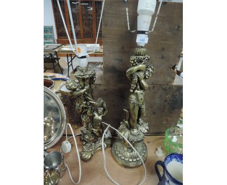 a pair of figural lamp bases