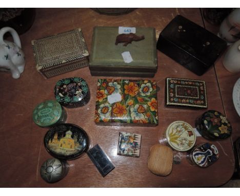 A selection of trinket boxes various mediums