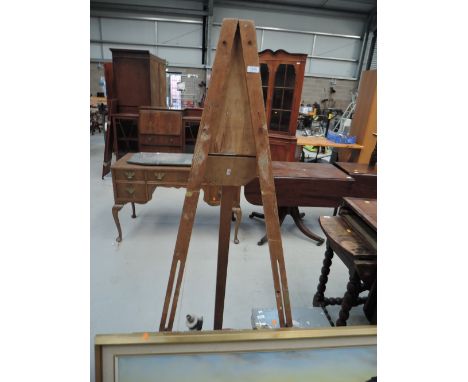 A traditional artists easel