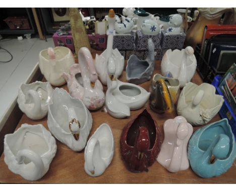A selection of ceramic swans 