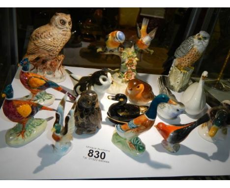 A mixed lot of bird figures including Spode, Goebel, Russian ect.,