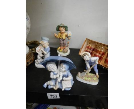 A Royal Worcester days of the week 'Saturday Boy' and three others.