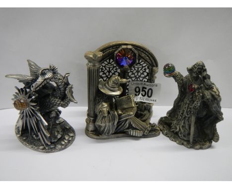 Three cast WAPW magical figurines including The Dragon of Light.