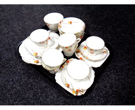 A tray containing 30 pieces of Taylor and Kent bone china tea service 