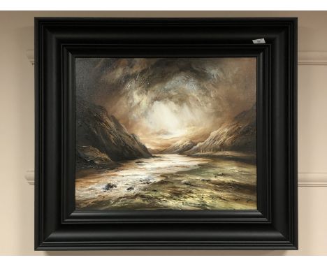Chris and Steve Rocks (Contemporary) : Promised Lands, oil on canvas, signed with the initial "R" as is normal, 51 cm x 61 cm