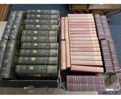 Two boxes containing National Encyclopedia, Waverley novels and The Windsor Shakespeare  