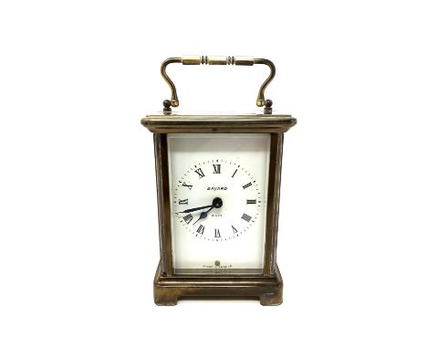 A French brass cased eight-day carriage clock by Bayard, height 15 cm.